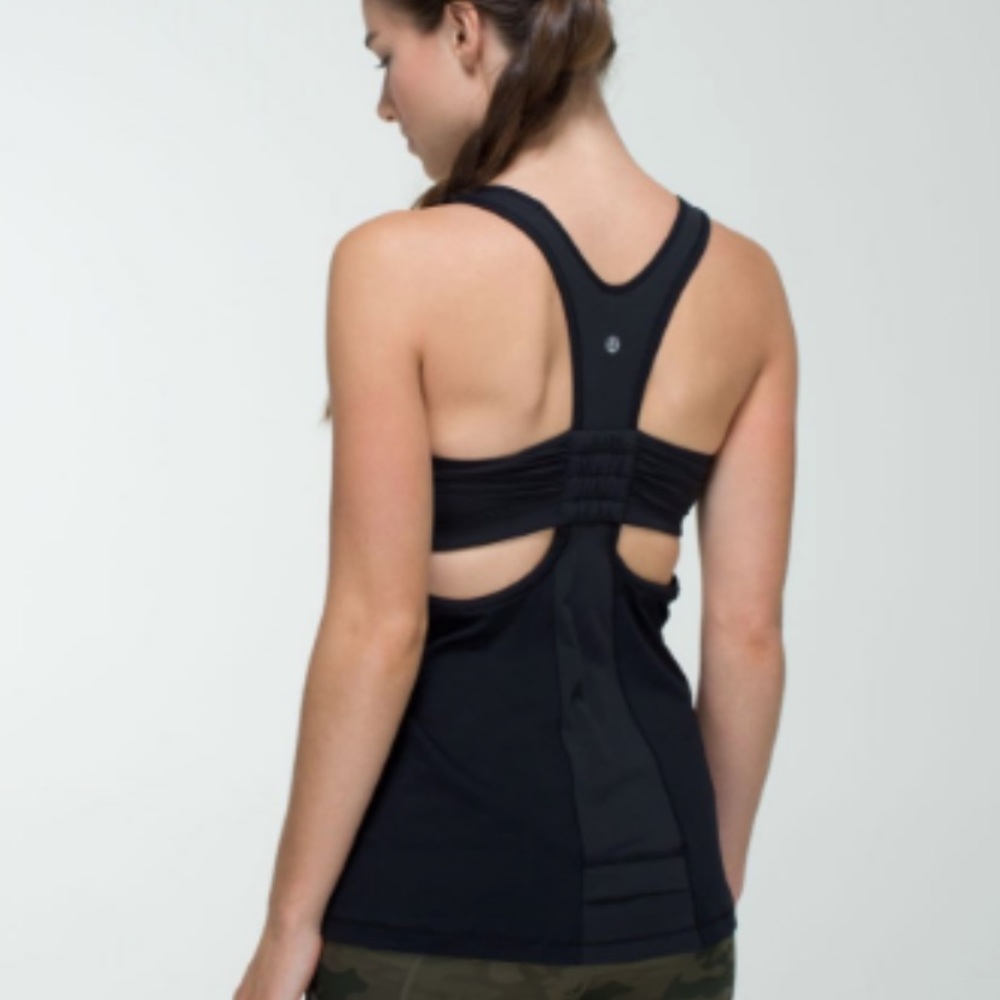 Lululemon Tone It Tank Top Cutout Black Size 8